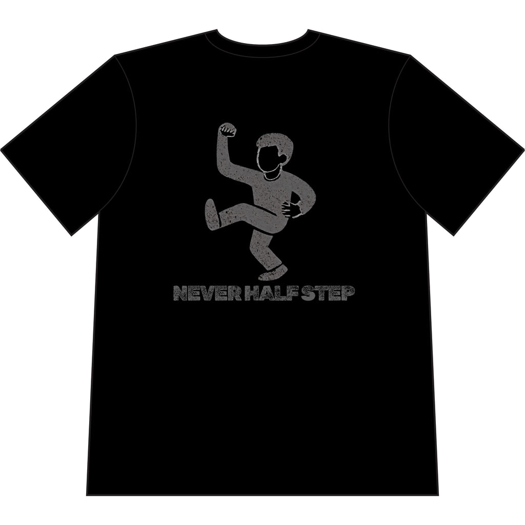 Never Half Step Character T-Shirt | Empty State Chest Logo