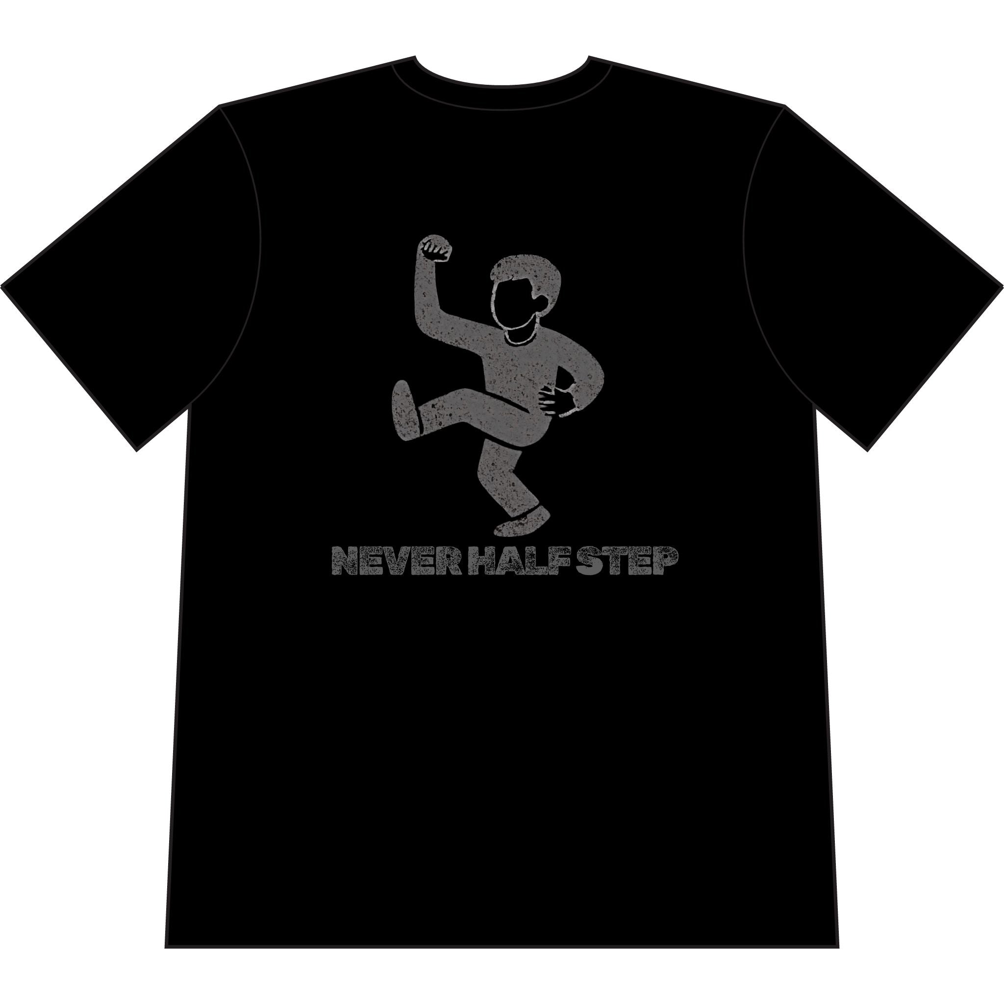 Never Half Step Character T-Shirt | Empty State Chest Logo