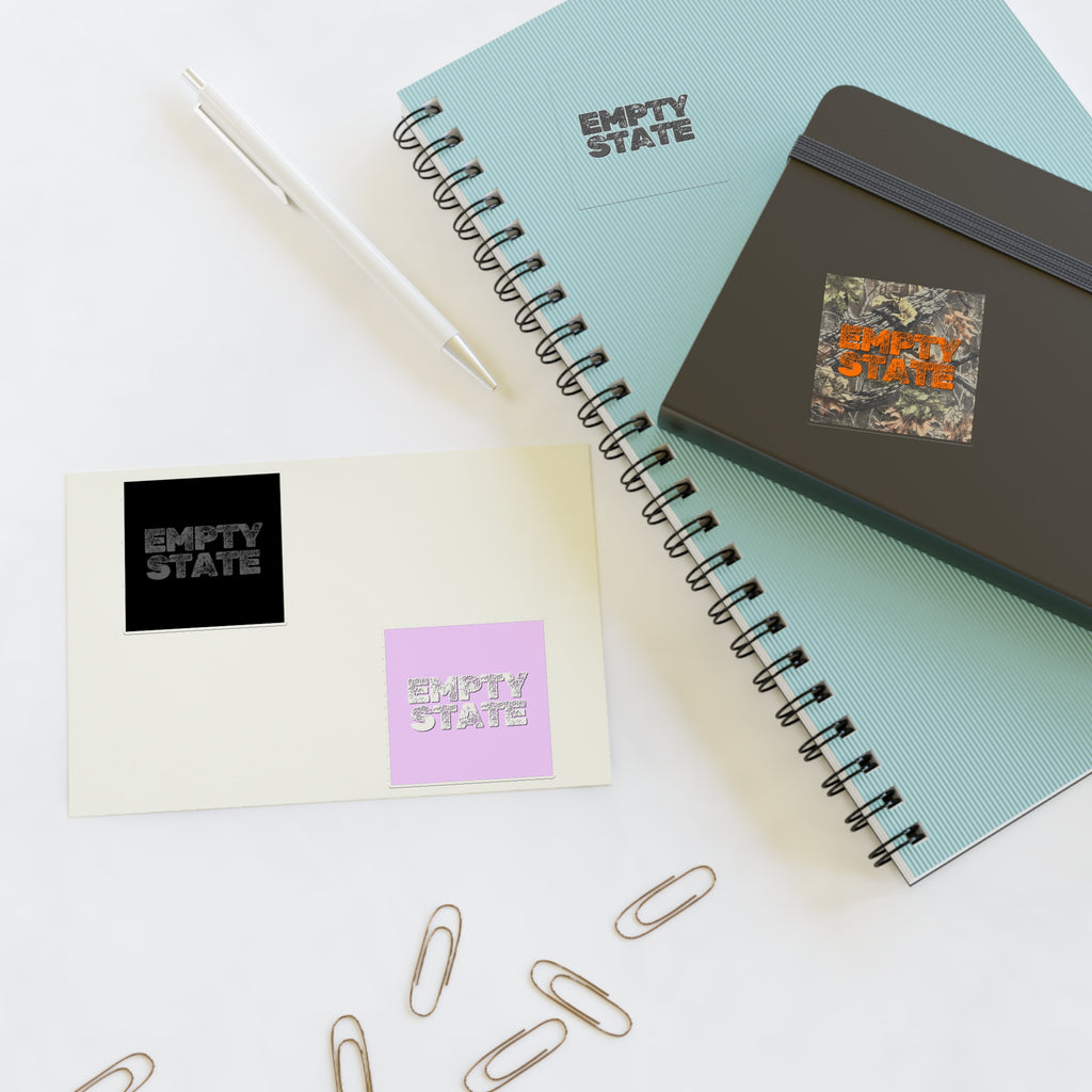 Empty State Sticker Sheet | Camouflage, Pastel Pink, Black & White