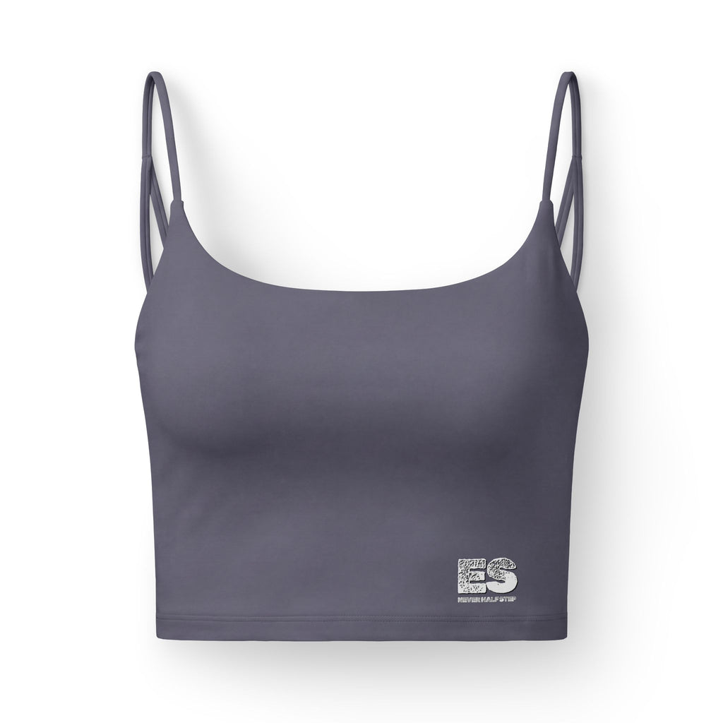 Luxe Crop Bra | ES 'Never Half Step' Minimal Graphic