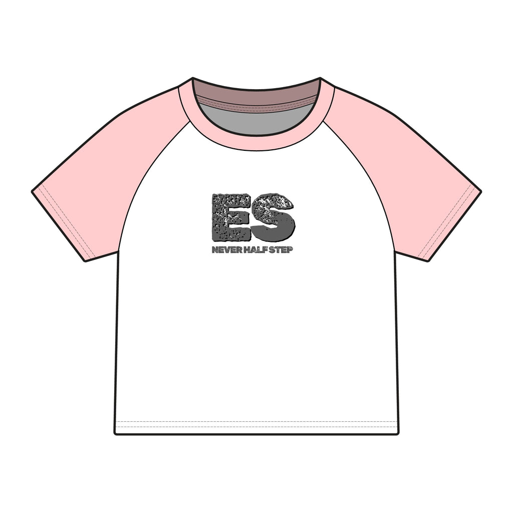 ES 'Never Half Step' Raglan Baby Tee | Women's Micro Rib Tee