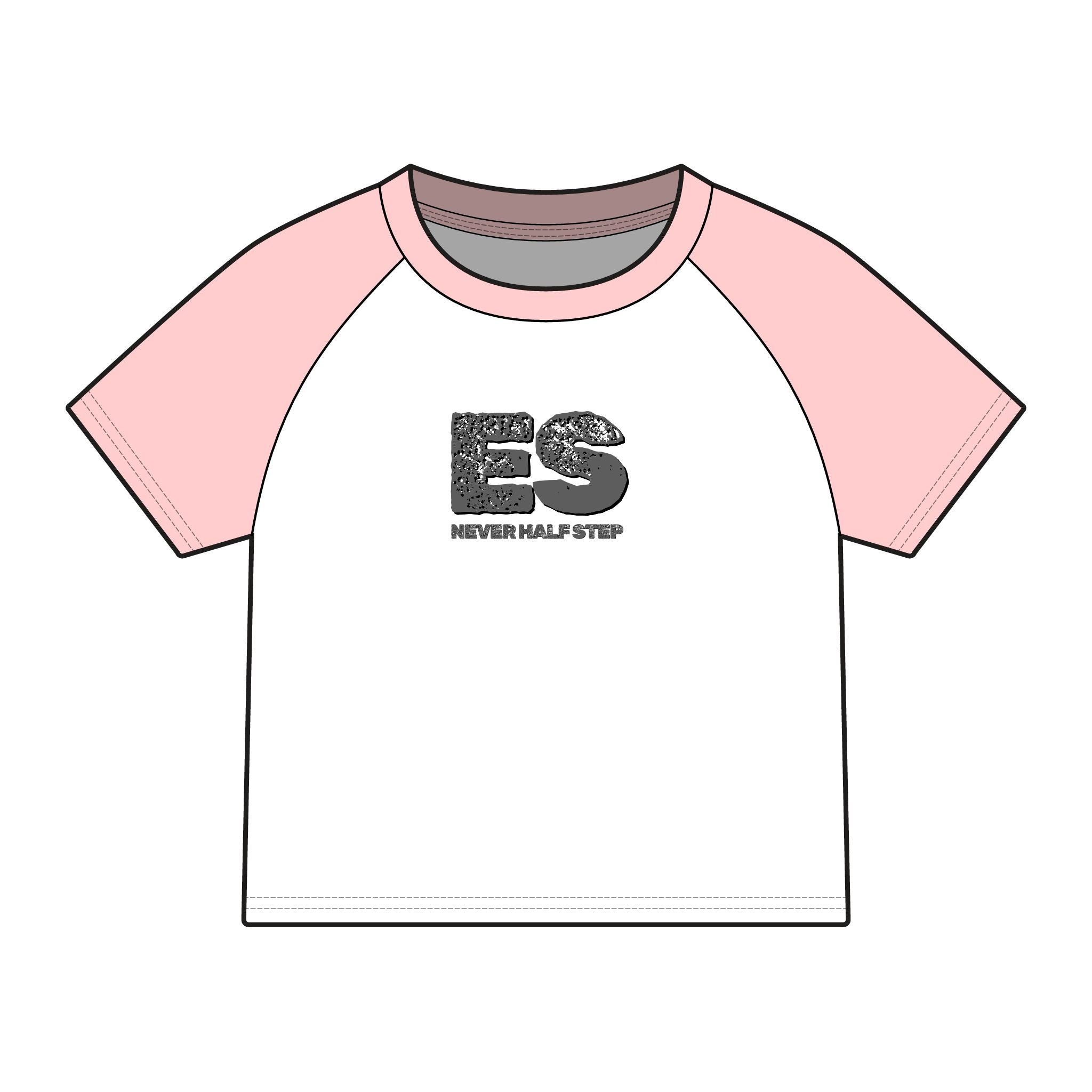 ES 'Never Half Step' Raglan Baby Tee | Women's Micro Rib Tee