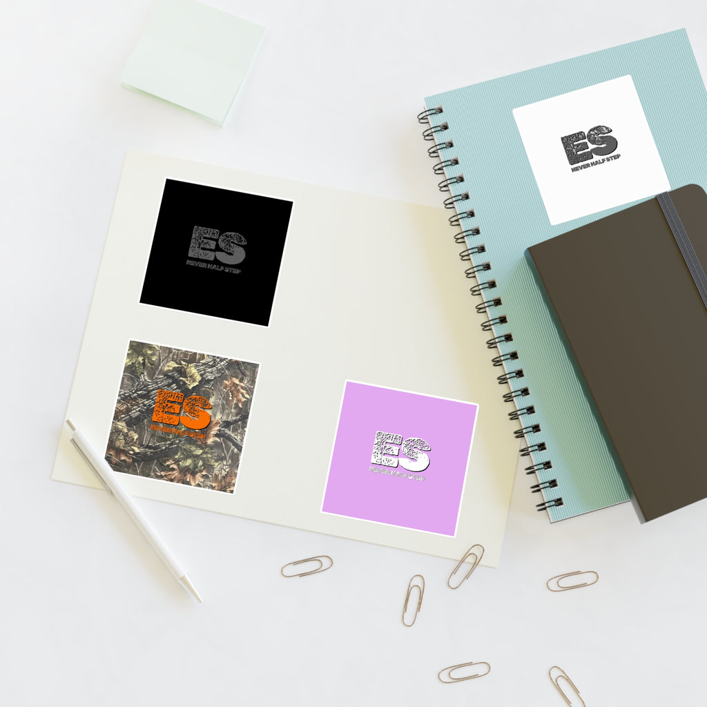 Sticker Sheet ES Logo | Camouflage, Pastel Pink, Black & White