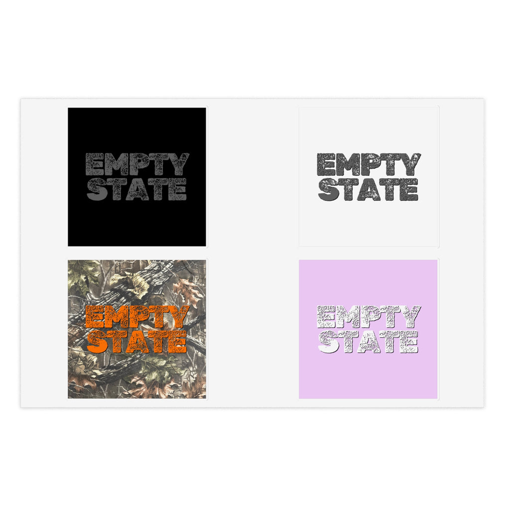 Empty State Sticker Sheet | Camouflage, Pastel Pink, Black & White