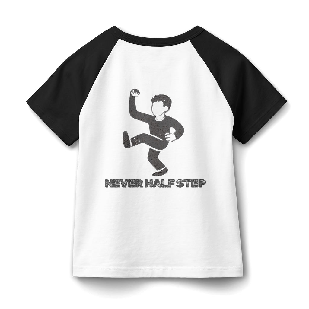 'Never Half Step' Women's Raglan Baby Tee