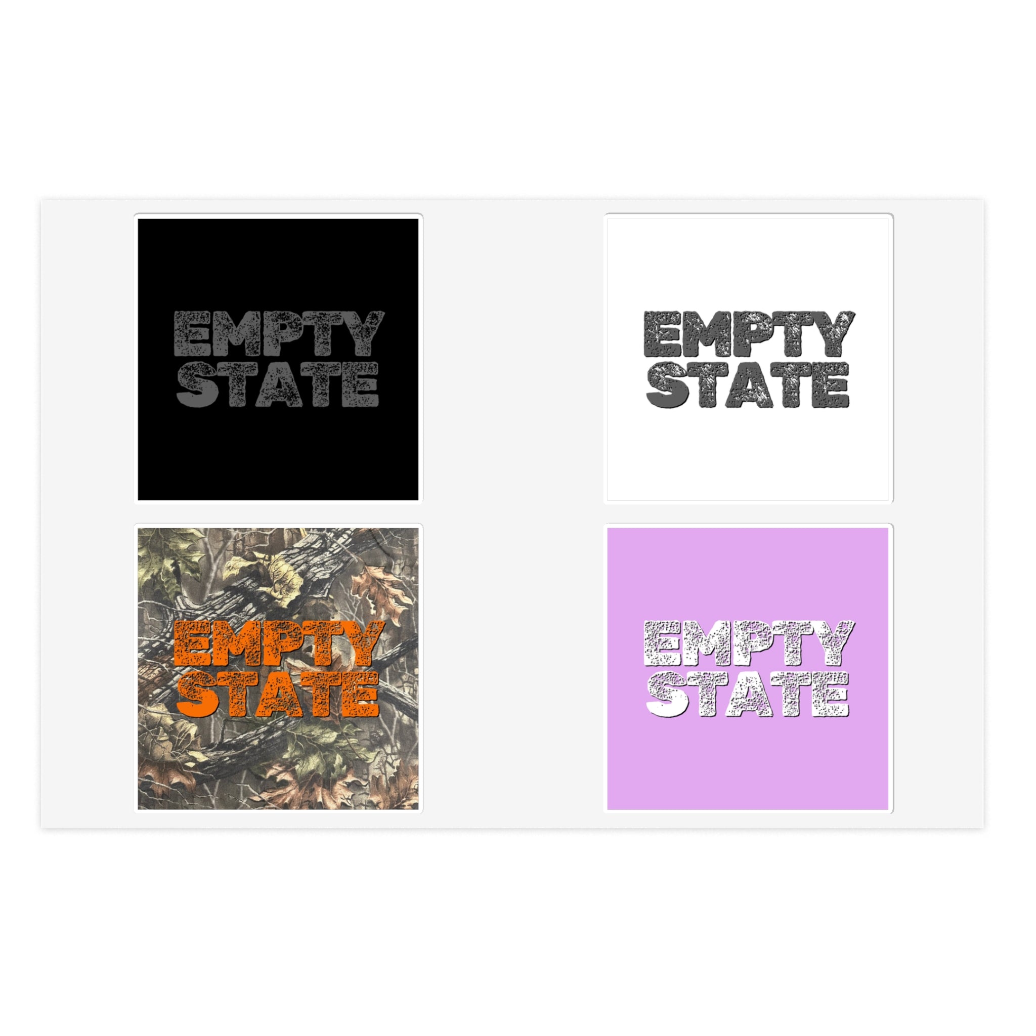 Empty State Sticker Sheet | Camouflage, Pastel Pink, Black & White