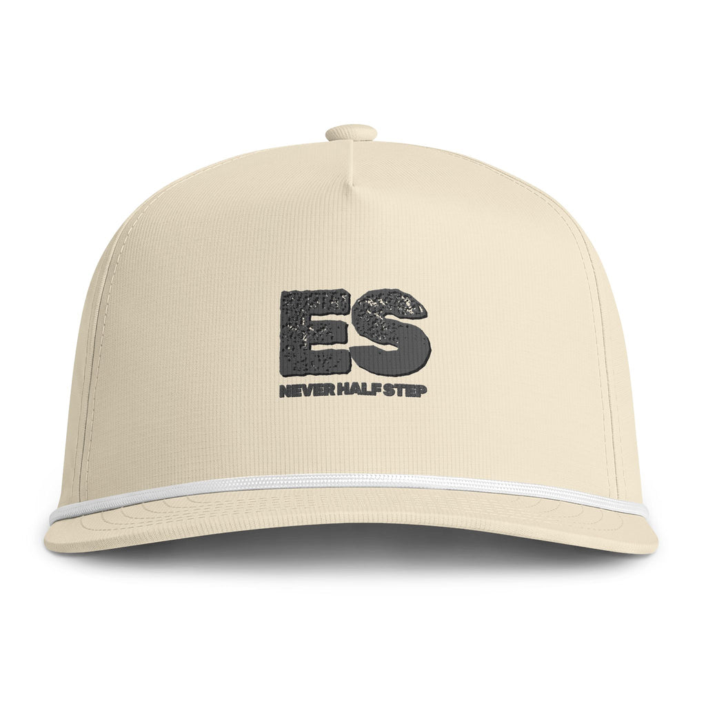 ES Logo embroidered cap | Rope bill hat, distressed sunwashed look