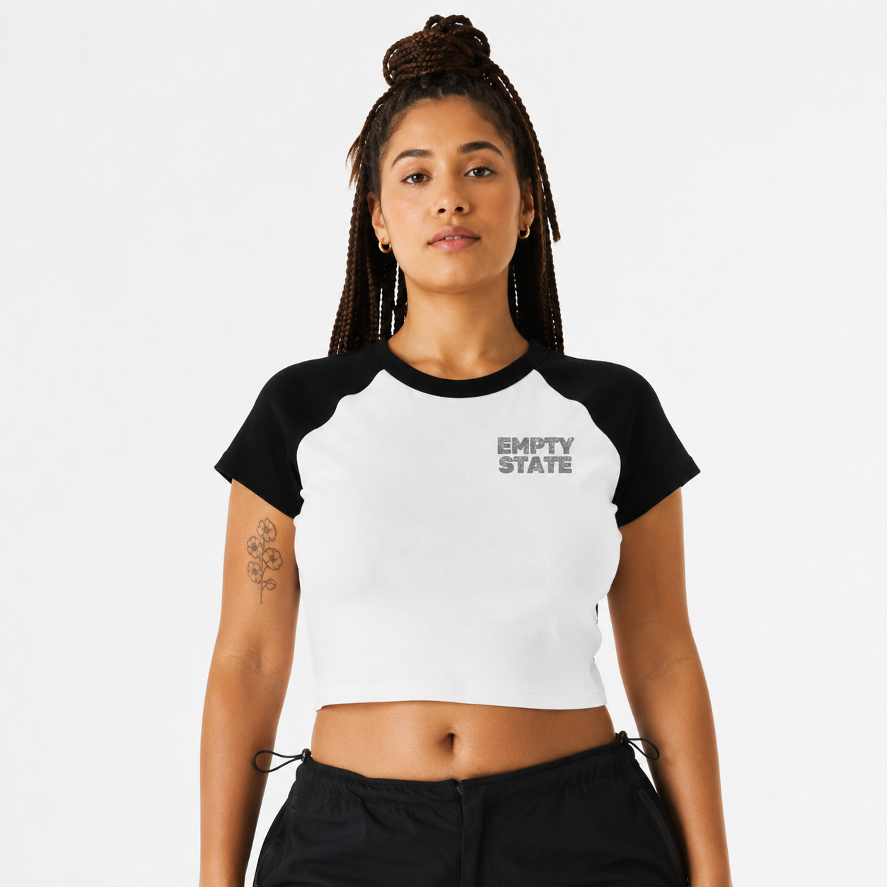 Never Half Step Character Raglan Tee | Empty State logo