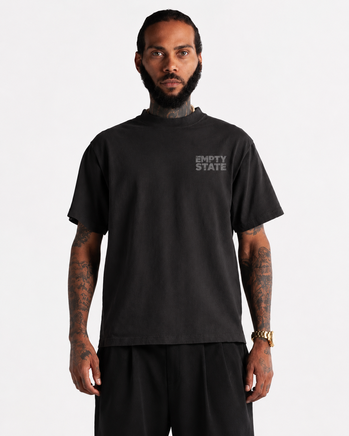 Cropped Never Half Step Character T-Shirt | Empty State Chest Logo