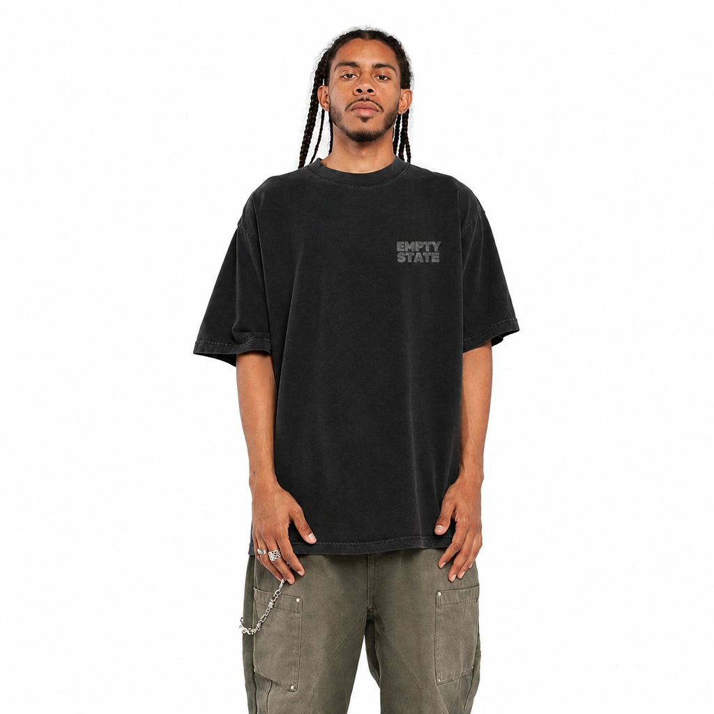 Never Half Step Character T-Shirt | Empty State Chest Logo