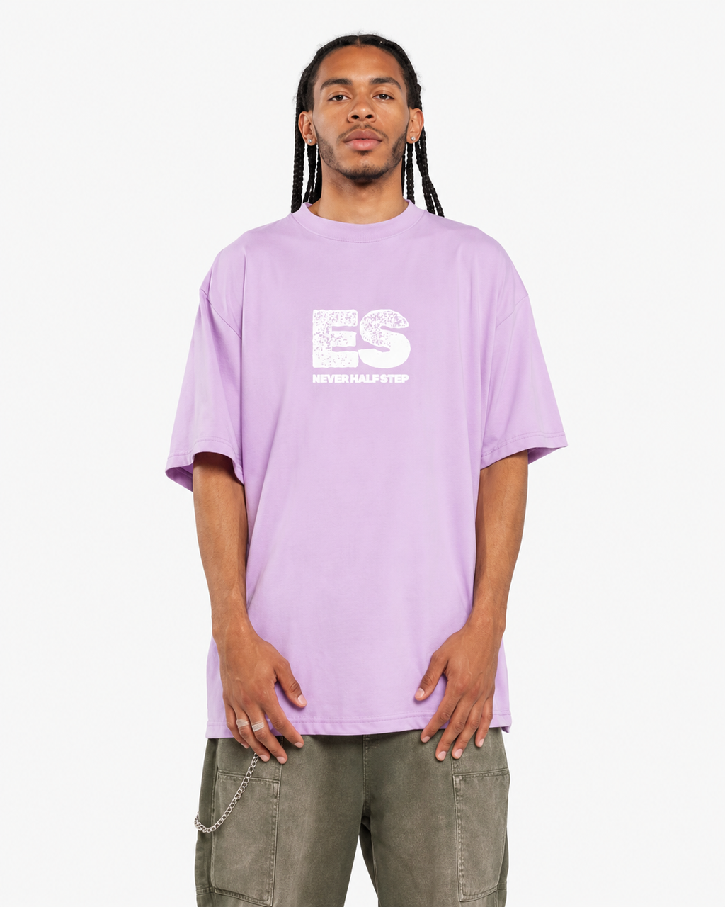 ES 'Never Half Step' Oversized T-Shirt | Garment-Dyed Vintage Streetwear
