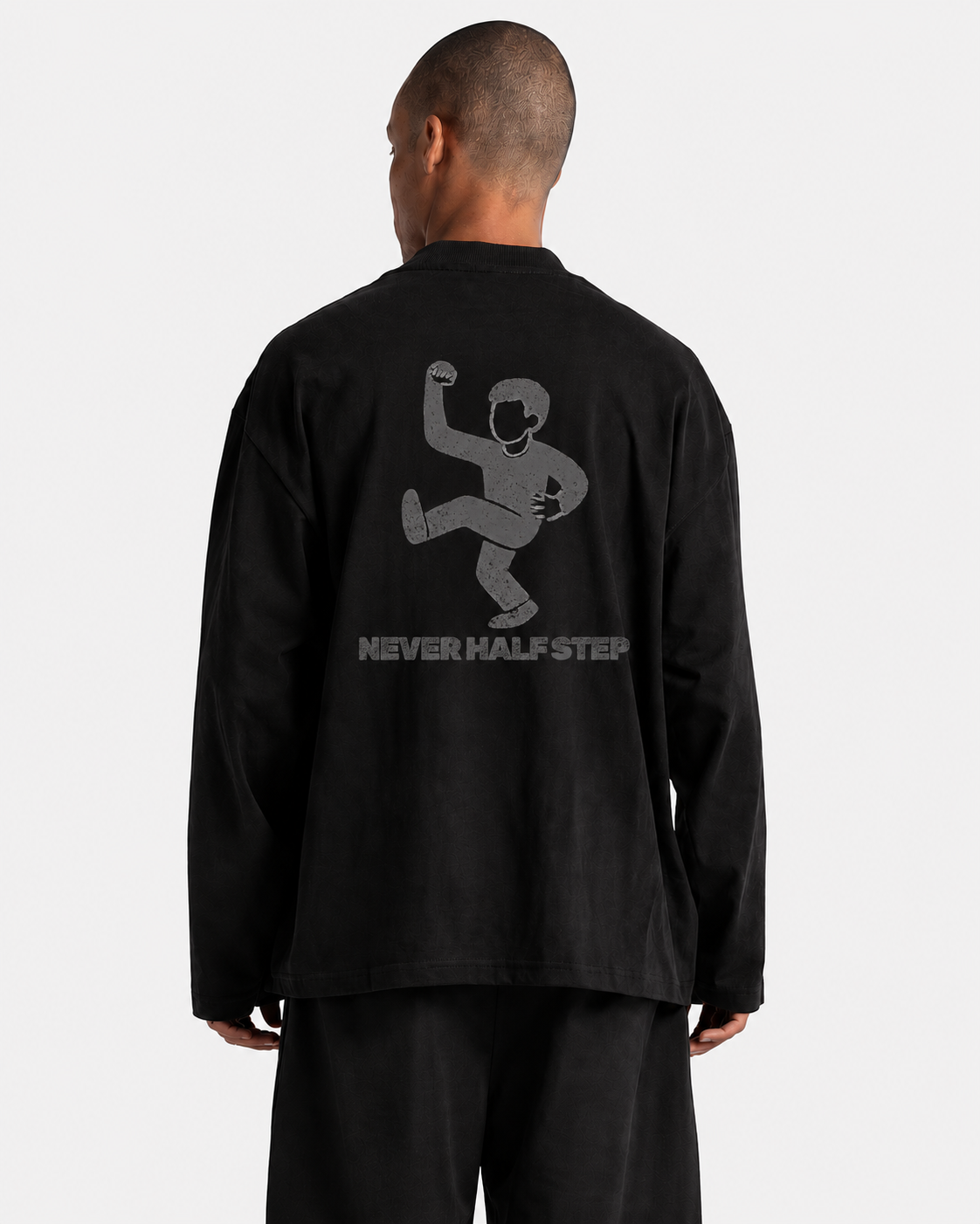 Empty State 'Never Half Step' Long Sleeve Tee | Garment-Dyed Vintage Streetwear