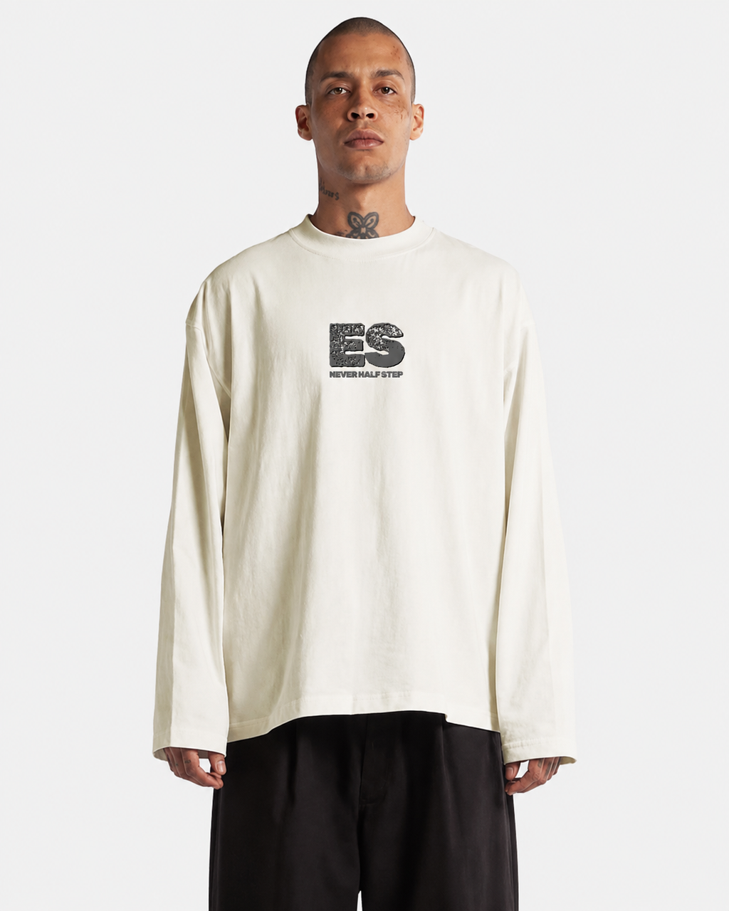 ES 'Never Half-Step' Long Sleeve Tee | Garment-Dyed Vintage Streetwear