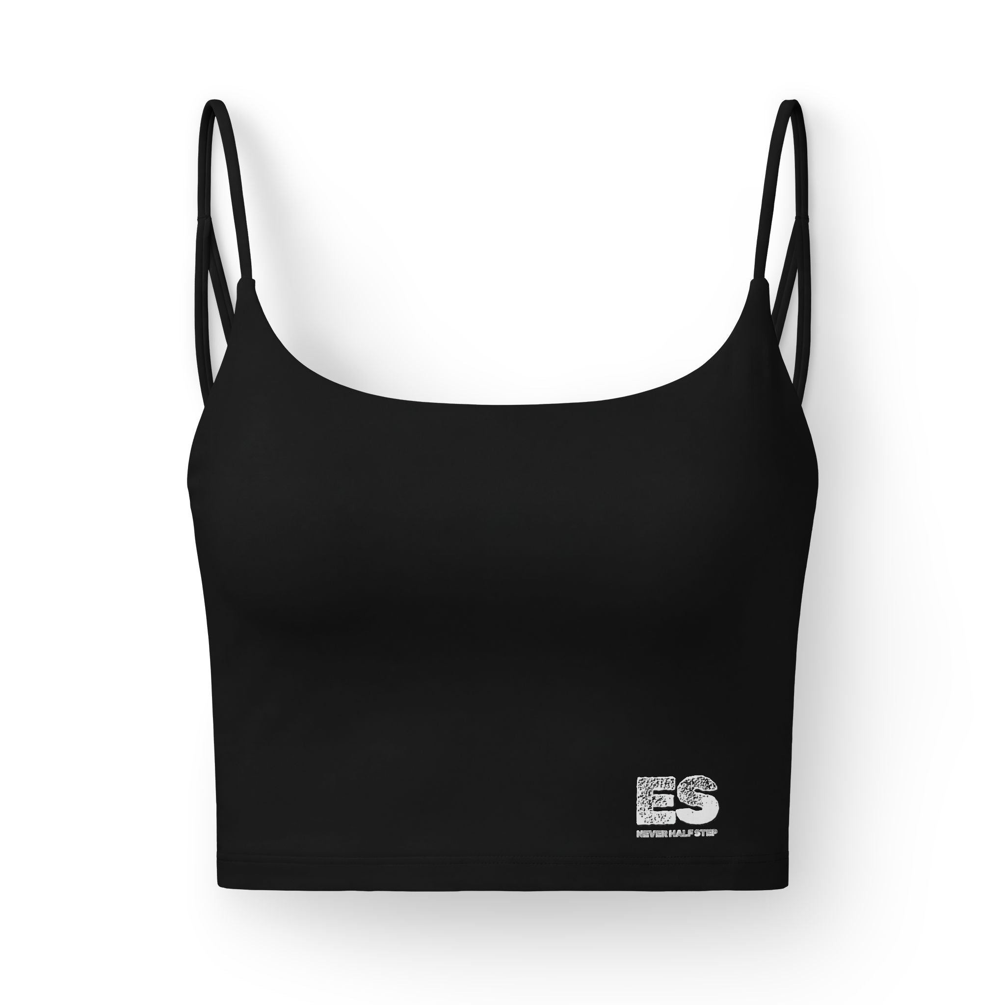 Luxe Crop Bra | ES 'Never Half Step' Minimal Graphic