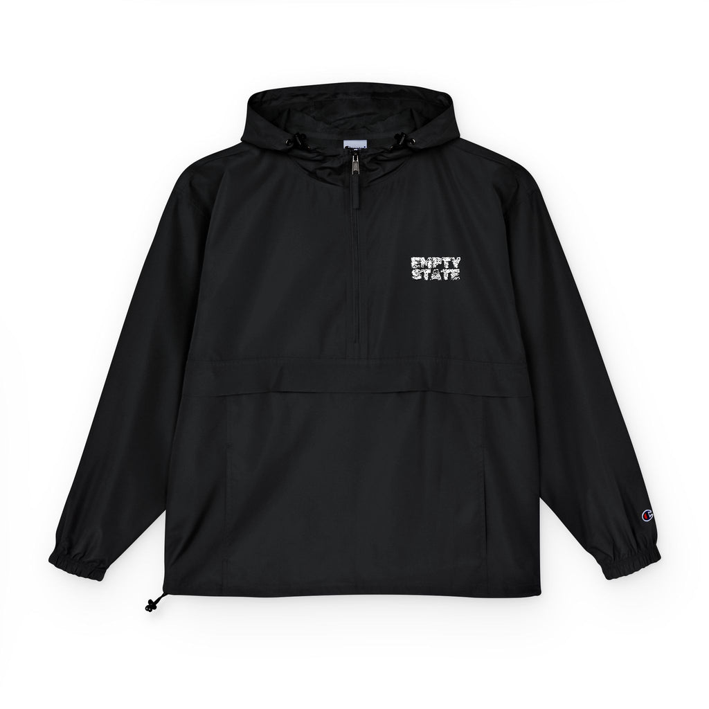 Empty State Packable Anorak Jacket | Minimal White Logo Windbreaker
