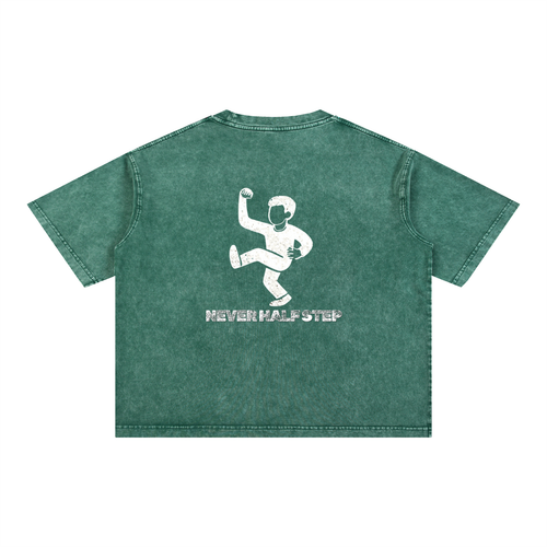 Empty State 'Never Half Step' Mineral Wash Boxy Cotton T-Shirt