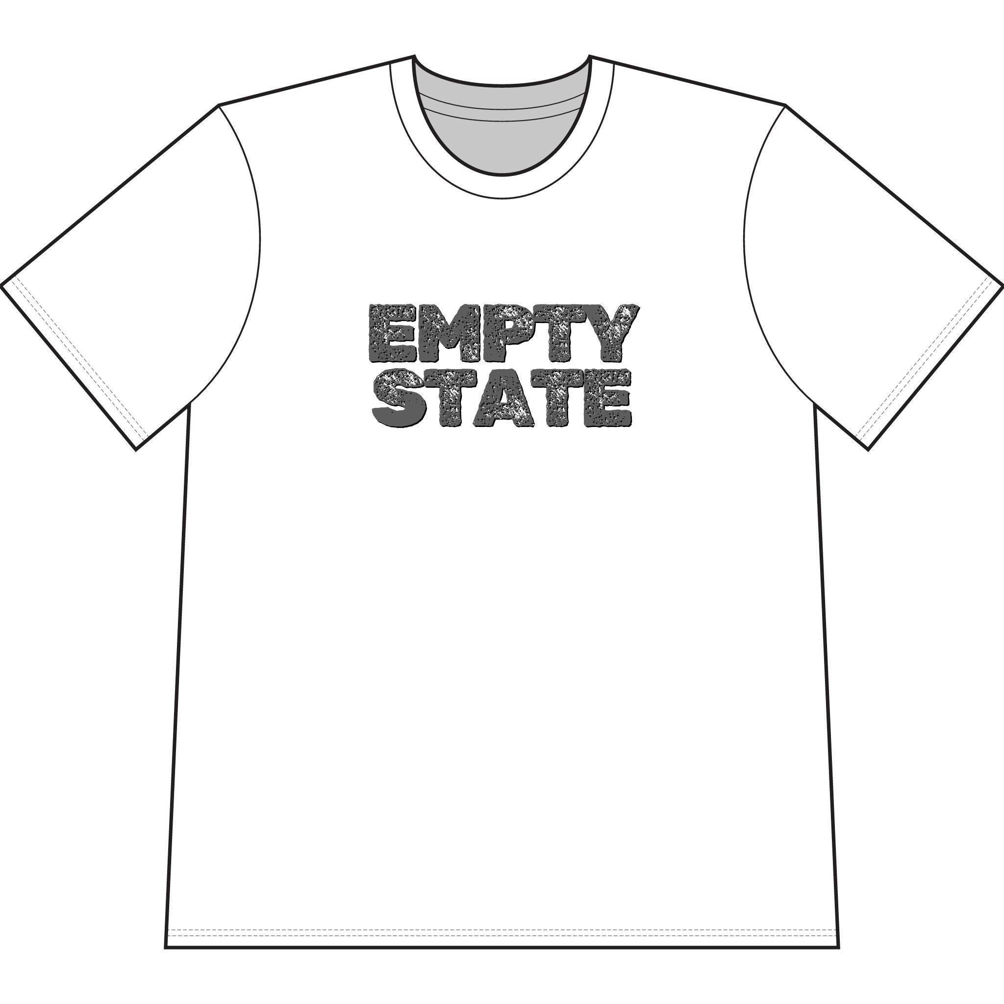 Empty State Distressed Text T-Shirt | Garment-Dyed Vintage Streetwear