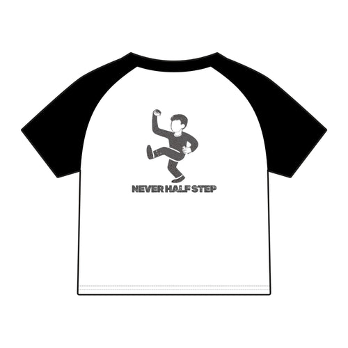 Empty State 'Never Half Step' Raglan Baby Tee | Graphic Women's Micro Rib Tee