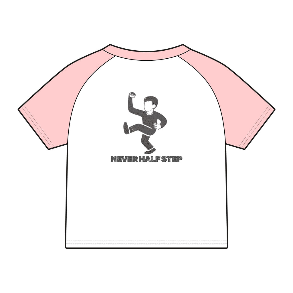 Empty State 'Never Half Step' Raglan Baby Tee | Graphic Women's Micro Rib Tee