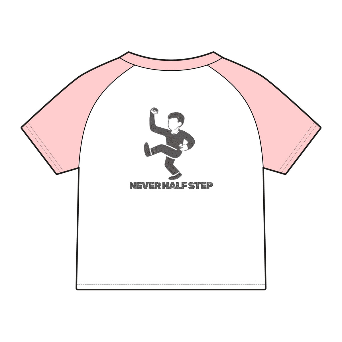 Empty State 'Never Half Step' Raglan Baby Tee | Graphic Women's Micro Rib Tee