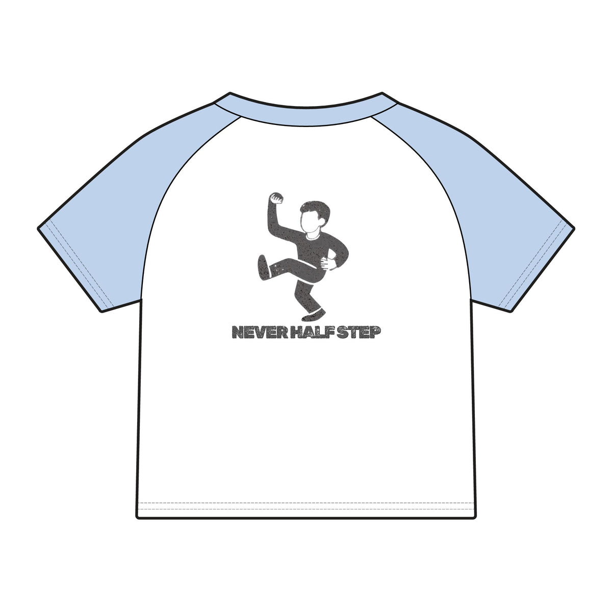 Empty State 'Never Half Step' Raglan Baby Tee | Graphic Women's Micro Rib Tee