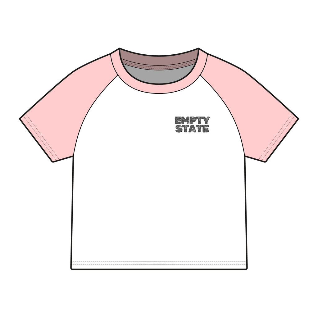 Empty State 'Never Half Step' Raglan Baby Tee | Graphic Women's Micro Rib Tee