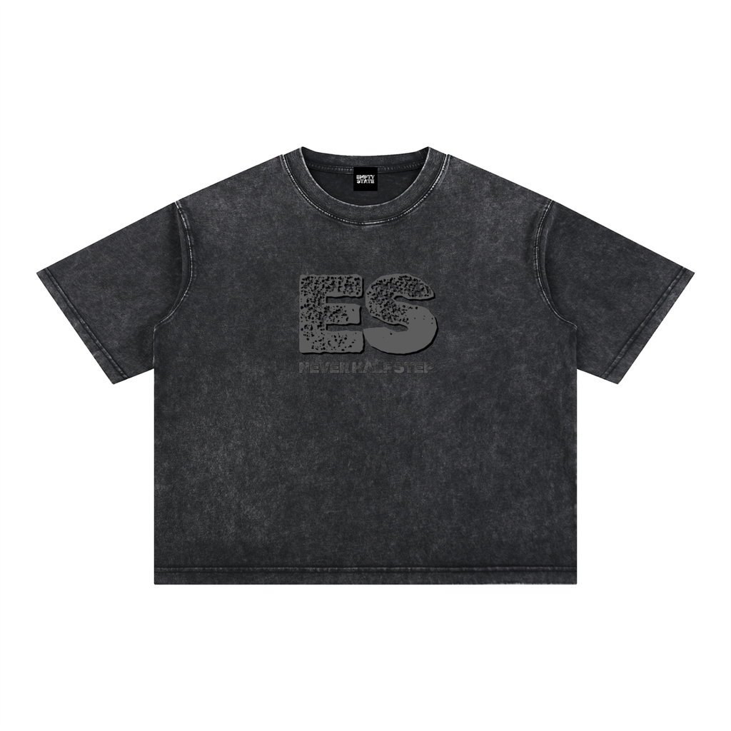 ES Logo Mineral Wash Boxy Cotton T-Shirt