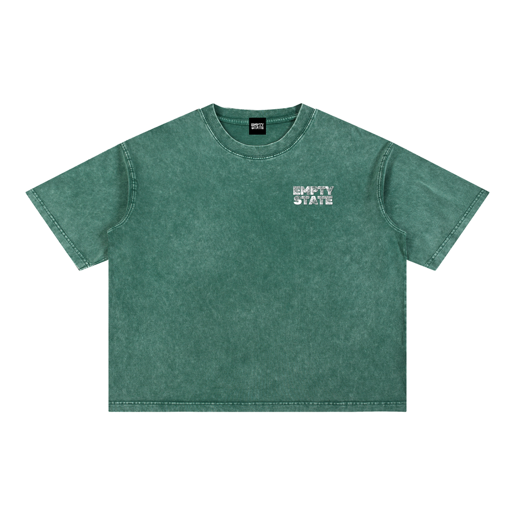 'Never Half Step' Mineral Wash Boxy Cotton T-Shirt