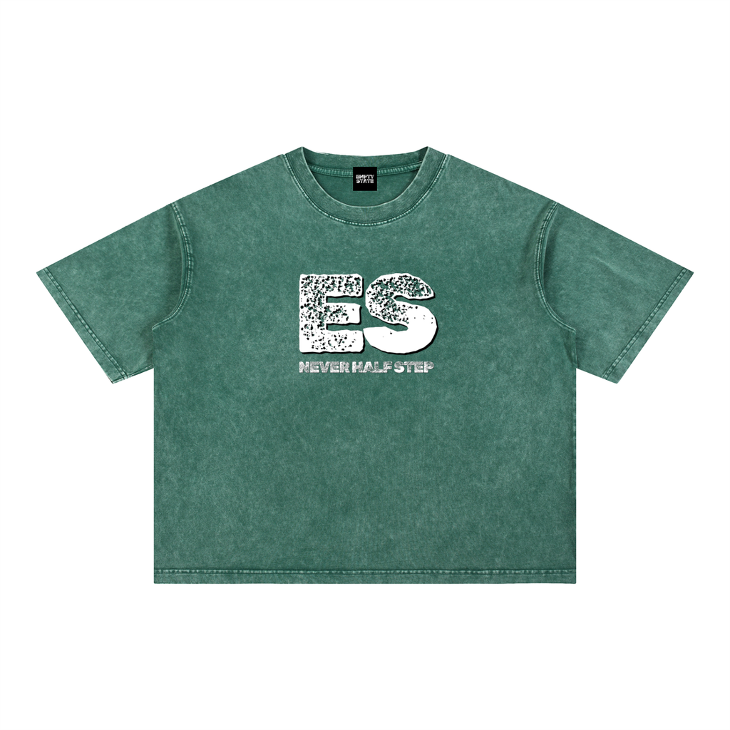 ES Logo Mineral Wash Boxy Cotton T-Shirt