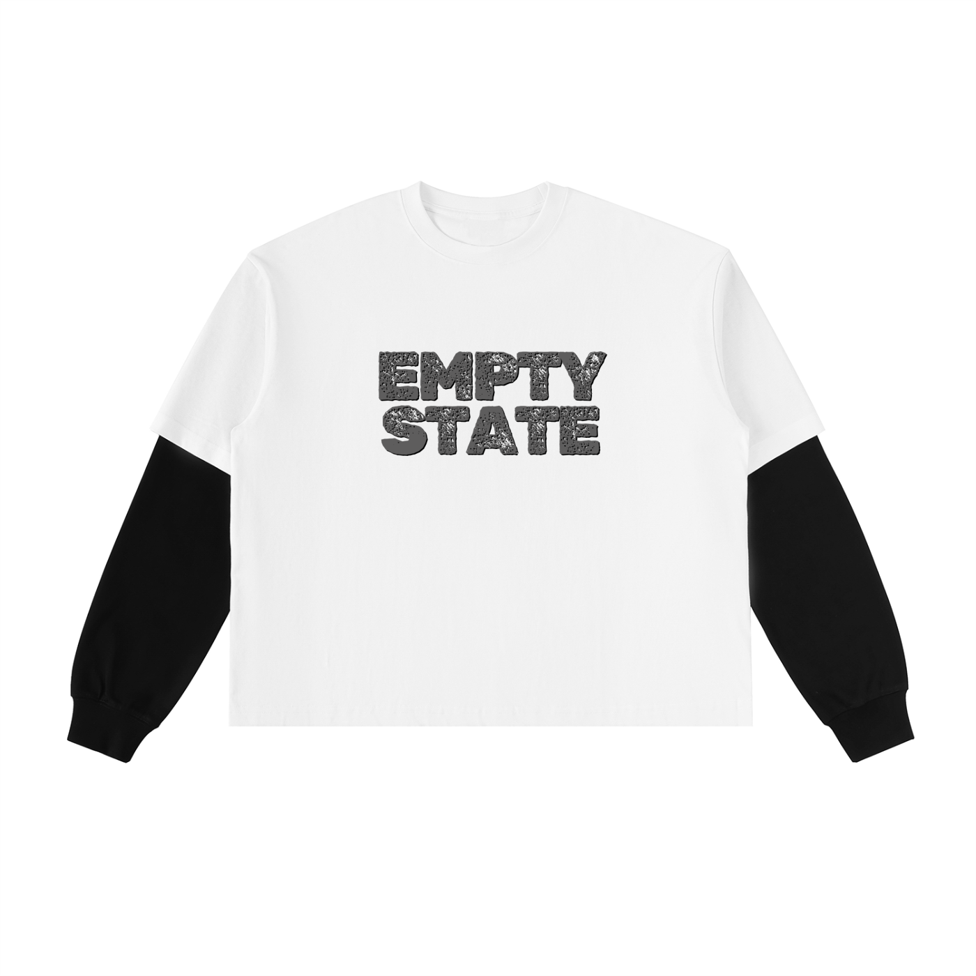 Empty State Layered Contrast Sleeve Cotton T-Shirt